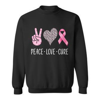 Breast Cancer Awareness Peace Love Cure Tshirt Sweatshirt - Monsterry