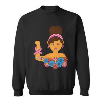 Breast Cancer Warrior Breast Cancer Awareness Flower Awareness Sweatshirt - Thegiftio UK