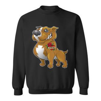 Brown Pitbull I Love Mom Sweatshirt - Monsterry UK