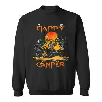 Camping Camper Happy Halloween Skeleton Dancing Sweatshirt - Seseable