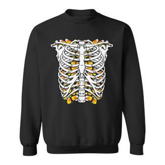 Candy Corn Skeleton Hallween Costume Tshirt Sweatshirt - Monsterry CA