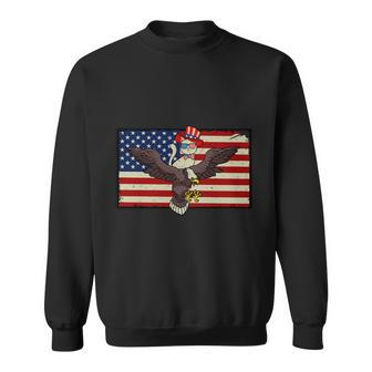 Cat Eagle American Flag 4Th Of July Cute Plus Size Graphic Shirt For Men Women Sweatshirt - Monsterry