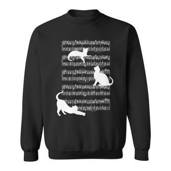 Cat Music Note Sheet Sweatshirt - Monsterry