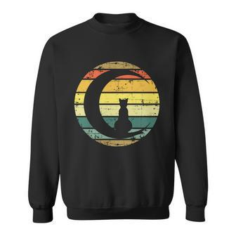 Cat Retro Moon Sunset Sweatshirt - Monsterry