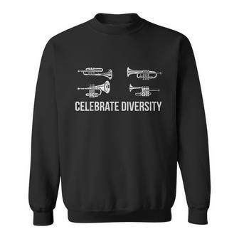 Celebrate Diversity Trumpet Player Sweatshirt - Monsterry