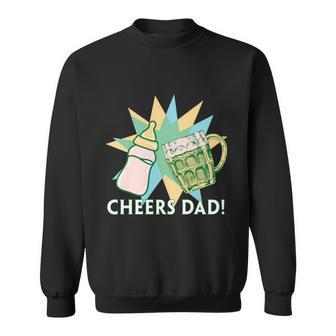 Cheers Dad First Fathers Day Gift Beer Baby Bottle Daddy 2022 Dad Joke Sweatshirt - Thegiftio UK
