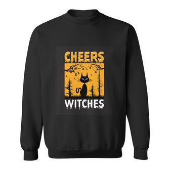 Cheers Witches Cats Halloween Quote Sweatshirt - Monsterry