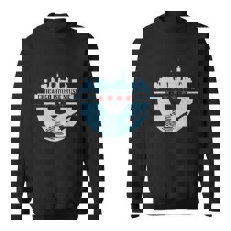 Chicago House Music Vintage Funny Gift Vinyl Dj Raver Flag Skyline Gift Sweatshirt - Thegiftio
