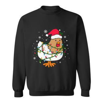 Chicken Christmas Funny Bird Funny Christmas Hat Christmas Lights Sweatshirt - Thegiftio UK
