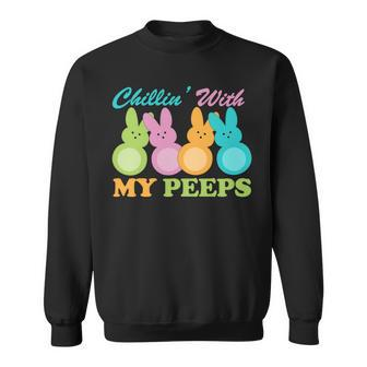 Chillin With My Peeps Easter Rabbits Sweatshirt - Monsterry