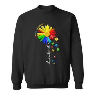 Choose Kind Autism Awareness Sunflower Mom Autism Puzzle Sweatshirt - Monsterry