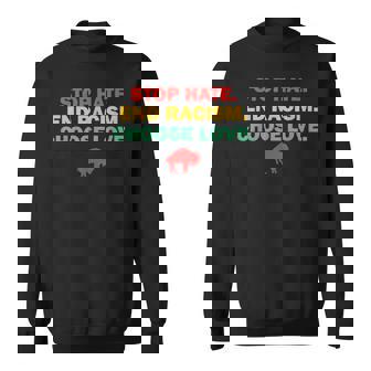 Choose Love Buffalo Stop Hate End Racism Buffalo Strong Men Women Sweatshirt Graphic Print Unisex - Thegiftio