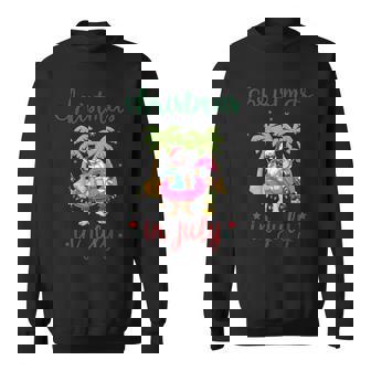 Christmas In Dress July Palm Tree Coconut Tube Sweatshirt - Thegiftio UK