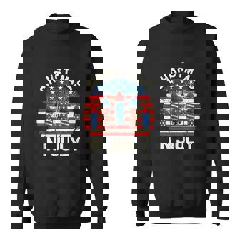 Christmas In July Fireworks Usa 4Th Of July Sweatshirt - Monsterry