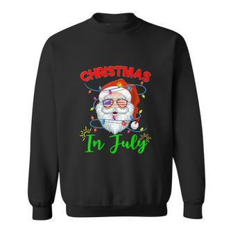 Christmas In July Funny Santa Hat Sunglasses Summer Sweatshirt - Monsterry