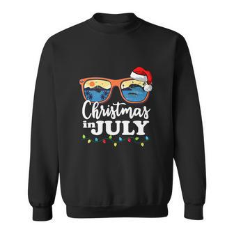 Christmas In July Funny Santa Hat Sunglasses Sweatshirt - Monsterry