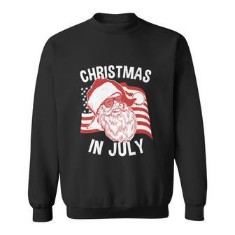 Christmas In July Retro Hipster Funny Santa 4Th Of July Sweatshirt - Monsterry CA