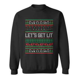 Christmas Lets Get Lit Ugly Christmas Sweater Graphic Design Printed Casual Daily Basic Sweatshirt - Thegiftio UK
