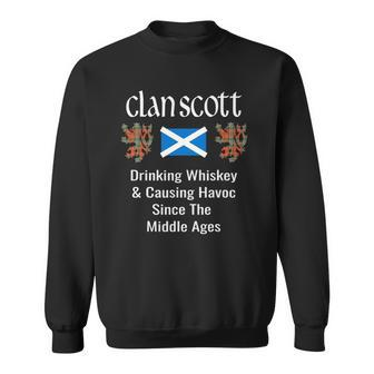 Clan Scott Tartan Scottish Family Name Scotland Pride Men Women Sweatshirt Graphic Print Unisex - Thegiftio UK