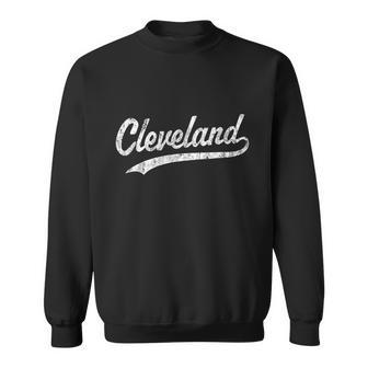 Cleveland Oh Vintage Baseball Sports Script Sweatshirt - Monsterry UK
