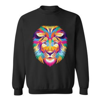 Colorful Abstract Lion Sweatshirt - Monsterry AU