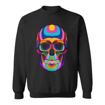 Colorful Sugar Skeleton Scull Halloween Party Costume Sweatshirt - Seseable