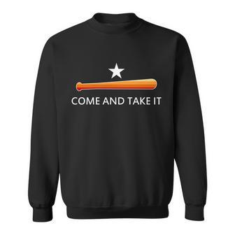 Come And Take It Houston Vintage Baseball Bat Flag Tshirt Sweatshirt - Monsterry AU