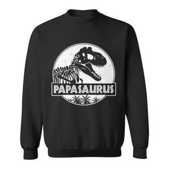 Cool Fathers Day Papasaurus Emblem Sweatshirt - Monsterry