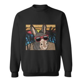 Cool Sunglasses Farm Animal Tropical Retro Donkey Gift Sweatshirt - Monsterry CA