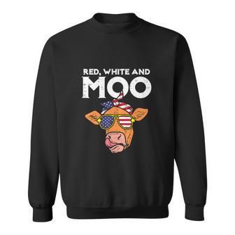 Cow Usa Flag Funny 4Th Of July Sweatshirt - Monsterry