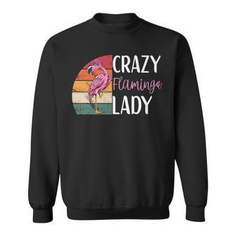 Crazy Flamingo Lady Retro Mom Flamingo Apparel For Women Sweatshirt - Thegiftio UK