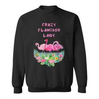 Crazy Flamingo Lady Watercolor Pink Bird Flock Collector Graphic Design Printed Casual Daily Basic Sweatshirt - Thegiftio UK