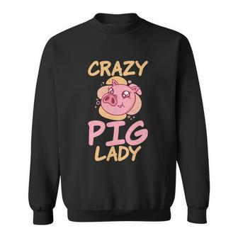 Crazy Pig Lady Pig Owner Pig Farmer Pig Mom Gift Graphic Design Printed Casual Daily Basic Sweatshirt - Thegiftio UK