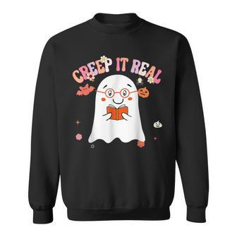 Creep It Real Ghost Kids Boys Girls Halloween Costume Sweatshirt - Thegiftio UK