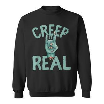 Creep It Real Rocker Zombie Halloween Sweatshirt - Seseable