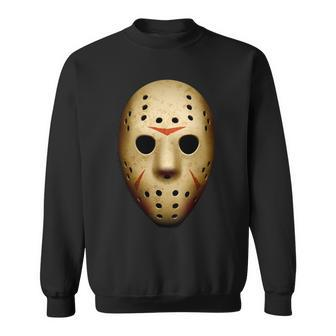 Creepy Goalie Hockey Halloween Mask Graphic Design Printed Casual Daily Basic Sweatshirt - Thegiftio UK