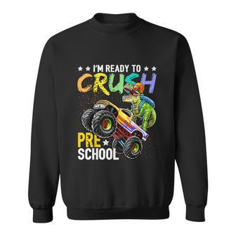 Crush Preschool Dinosaur Monster Truck Funny Teacher Sweatshirt - Monsterry