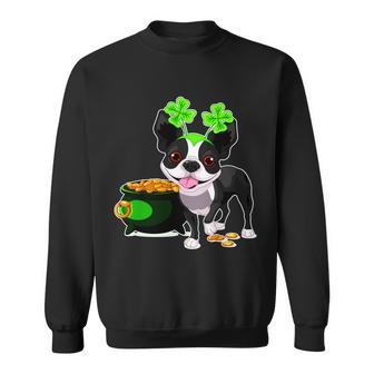 Cute Boston Terrier Shamrock St Patricks Day Sweatshirt - Monsterry DE