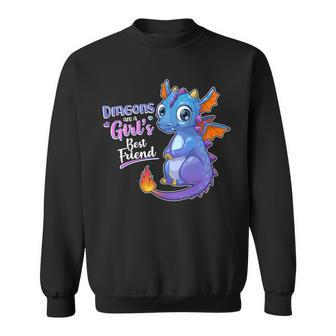 Cute Dragons Are A Girls Best Friend Sweatshirt - Monsterry