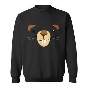 Cute Groundhog Face Sweatshirt - Monsterry