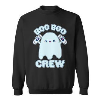 Cute Halloween Boo Boo Crew Band Aid Ghost Graphic Design Printed Casual Daily Basic Sweatshirt - Thegiftio UK