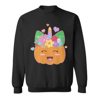 Cute Halloween Unicorn Pumpkin Graphic Design Printed Casual Daily Basic Sweatshirt - Thegiftio UK