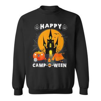 Cute Happy Camp-O-Ween Funny Halloween Camping Lover Camper Men Women Sweatshirt Graphic Print Unisex - Thegiftio UK