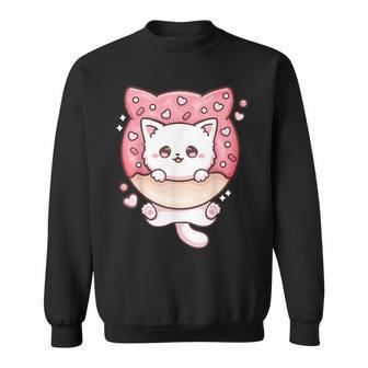 Cute Kawaii Cats Donut Anime Lover Otaku Funny Cats Japanese Men Women Sweatshirt Graphic Print Unisex - Thegiftio UK