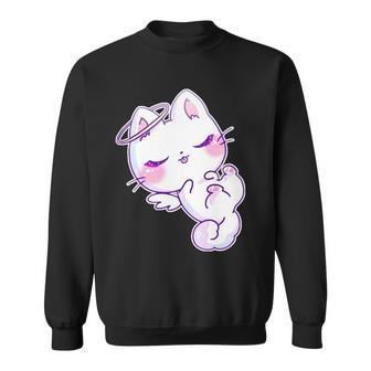 Cute Kitten Angel Sweatshirt - Monsterry