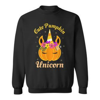 Cute Pumpkin Unicorn Kids Costume Trick Or Treat Halloween Sweatshirt - Seseable