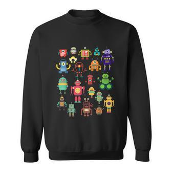 Cute Retro Colorful Robot Collection Graphic Design Printed Casual Daily Basic Sweatshirt - Thegiftio UK