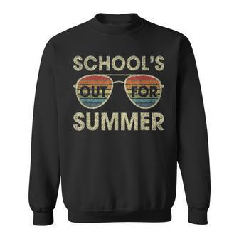 Cute Retro Last Day Of School Schools Out For Summer Teacher V2 Sweatshirt - Thegiftio UK
