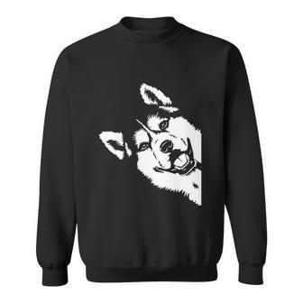 Cute Siberian Husky Dog Face Pup Pet Puppy Lover Dad Mom Gift Sweatshirt - Monsterry UK