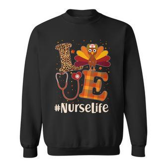 Cute Thanksgiving Nurselife Fall Patterns Nurse Turkey Tshirt Sweatshirt - Monsterry